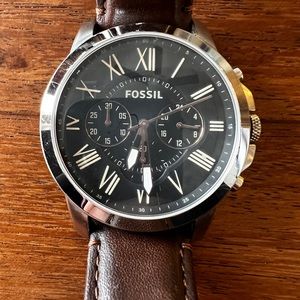 Grant Chronograph Brown Leather Watch